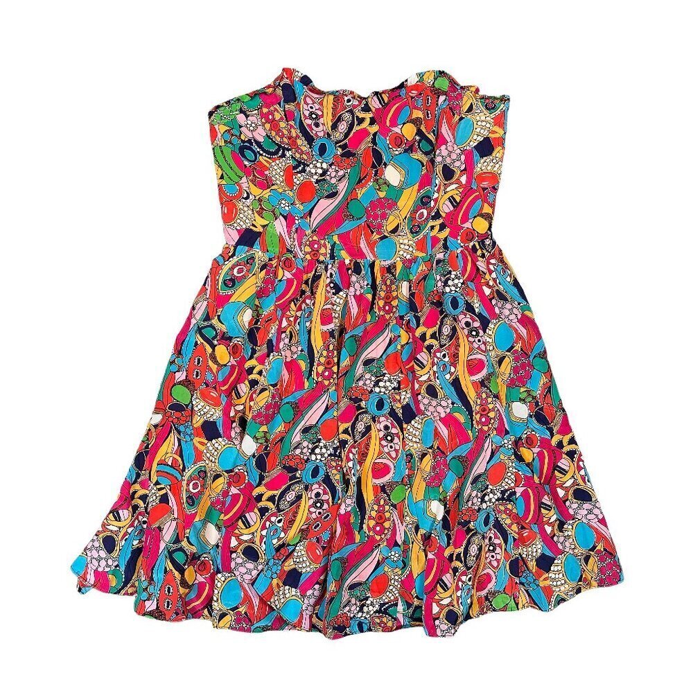 Lilly Pulitzer Bling My Chimes Strapless Maximalist Silk Printed Mini Dress 6